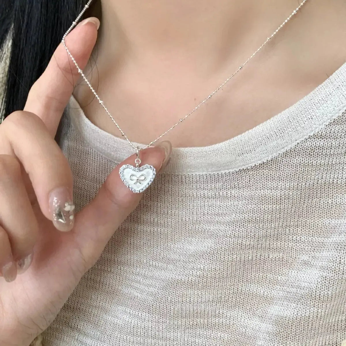 925 Sterling Silver Heart Necklace by Partner Labels