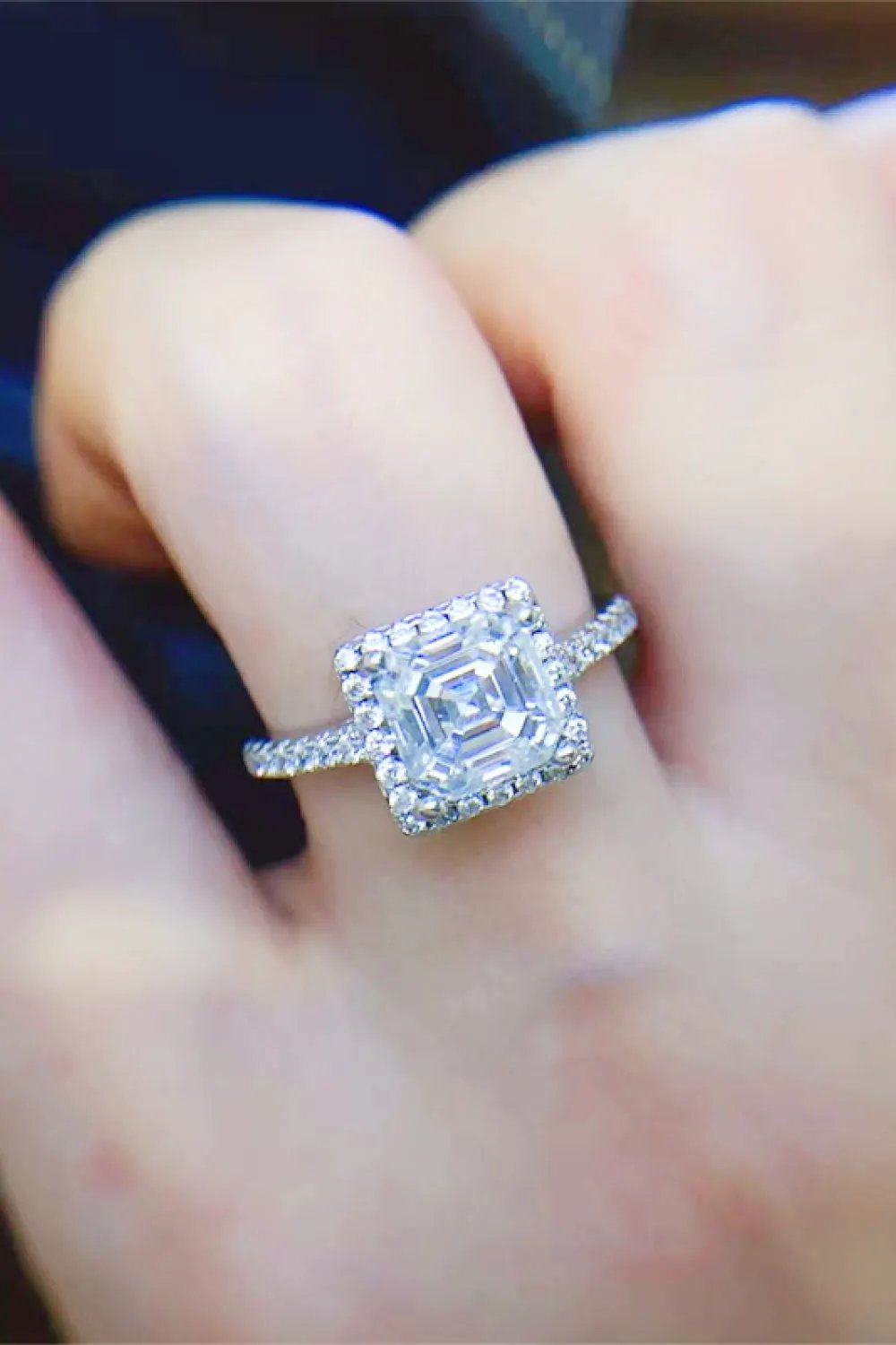 2 Carat Moissanite 925 Sterling Silver Ring by Partner Label