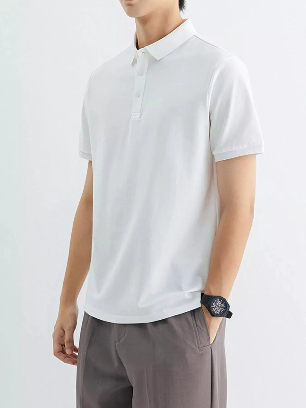 Men's Plus Size Classic Fit Short Sleeve Polo by Trendsi
