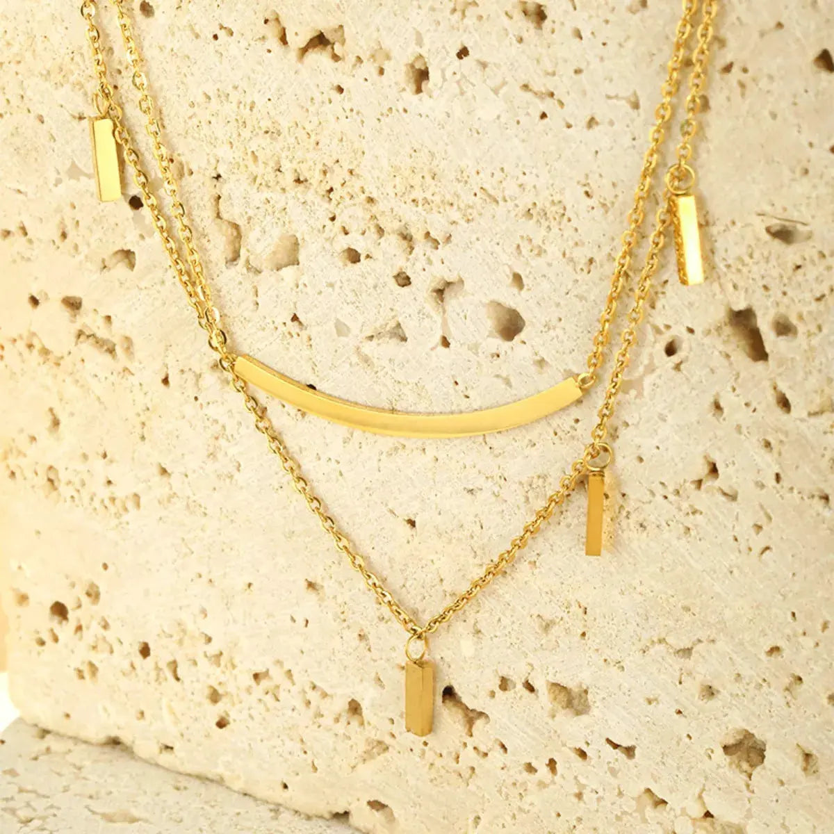 18K Gold-Plated Double Layered Necklace by Partner Label