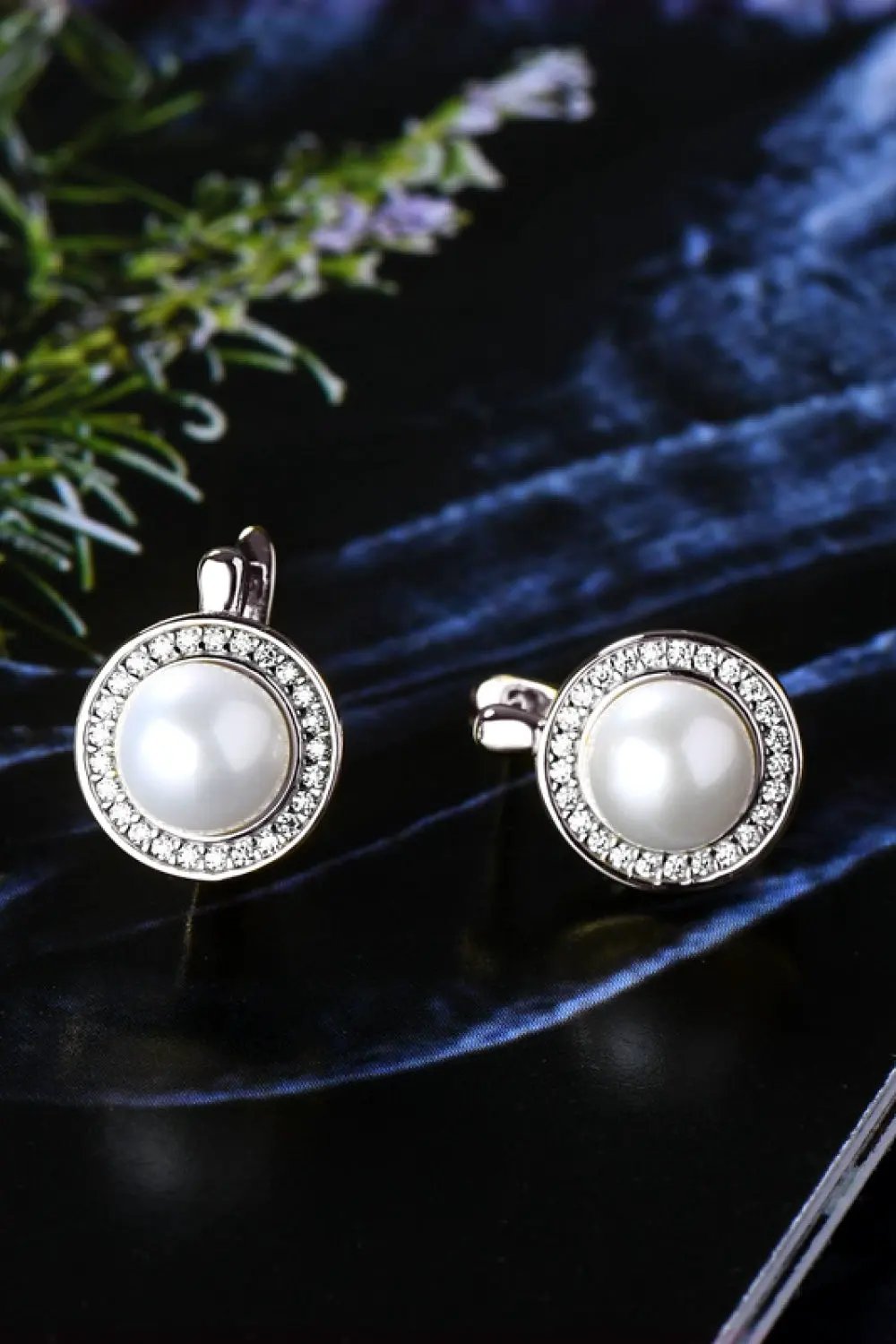 Moissanite Pearl 925 Sterling Silver Earrings by Partner Label