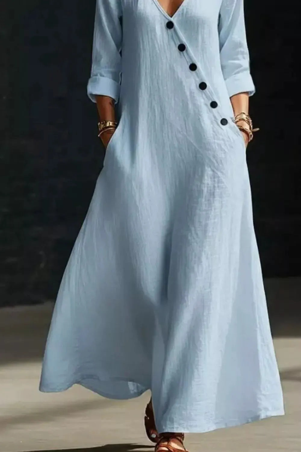 Surplice Long Sleeve Maxi Dress by Trendsi