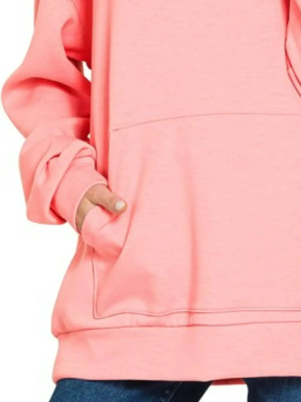 Zenana Oversized Scuba Hoodie with Kangaroo Pocket by Zenana