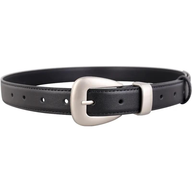 Buckle Skinny Leather Belt by Trendsi