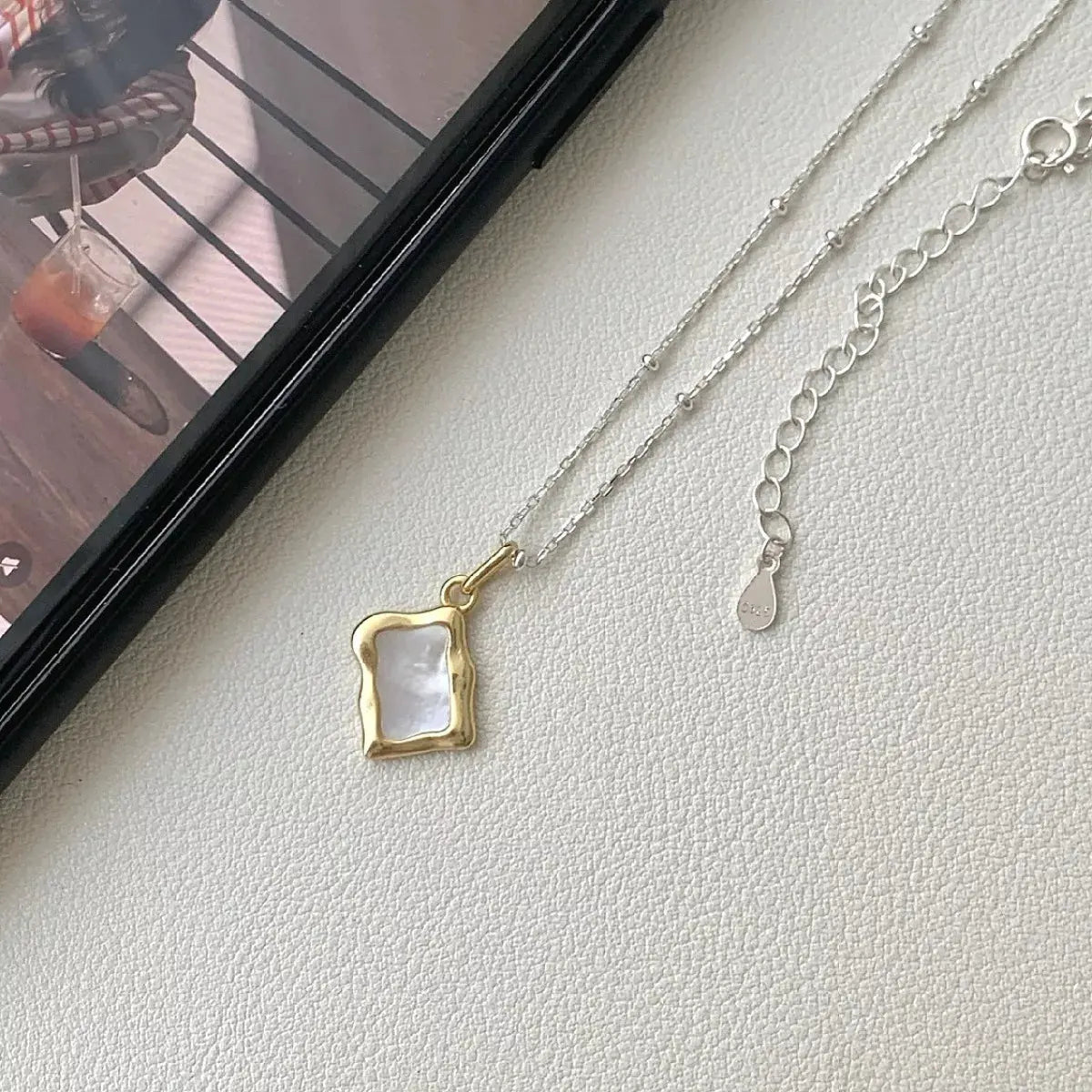 925 Sterling Silver Geometric Necklace by Partner Labels