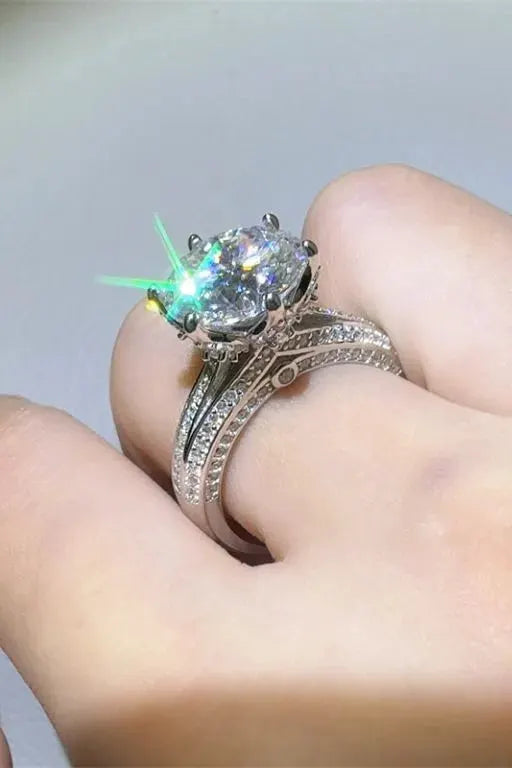 5 Carat Moissanite 925 Sterling Silver Ring by Partner Label