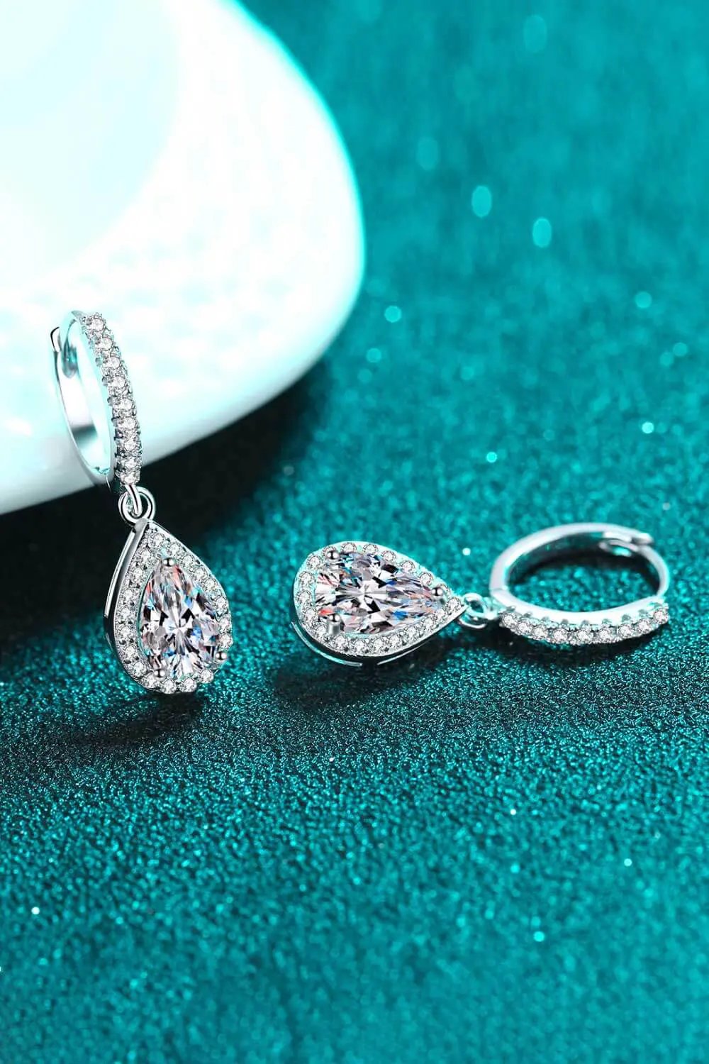 Moissanite Teardrop Earrings by Partner Label