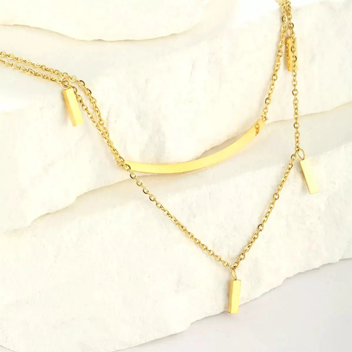 18K Gold-Plated Double Layered Necklace by Partner Label