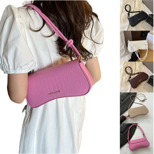 Summer Minimalist PU Underarm Bag Chic Solid Color Square Shoulder Purse Versatile Crossbody Tote For Women Elegant Office by Maiden-Art