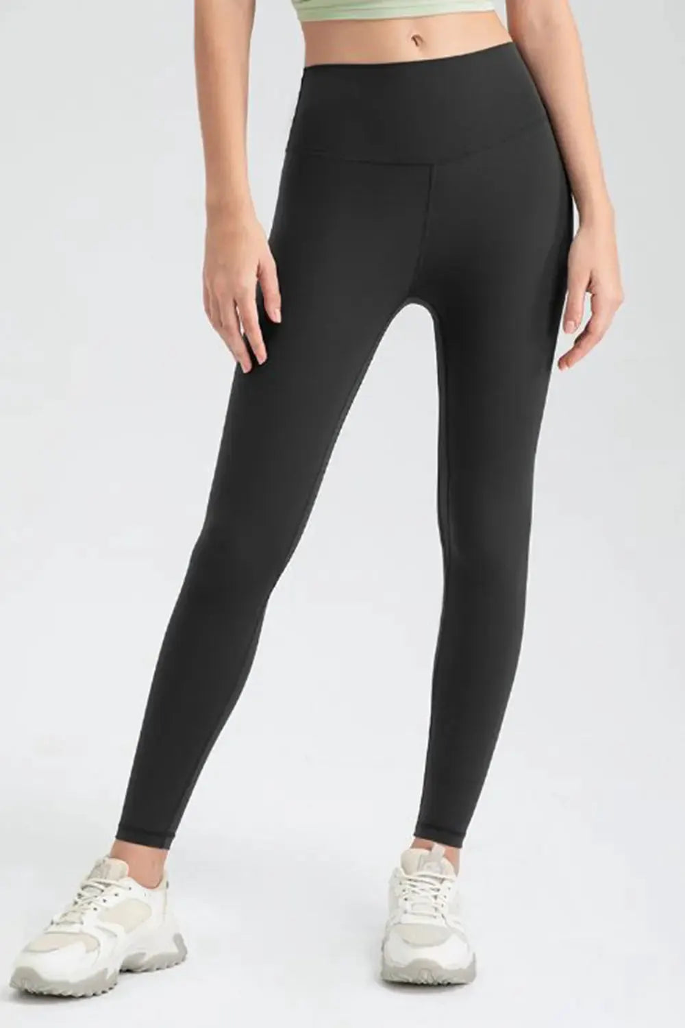 Wide Waistband Slim Fit Active Leggings by Partner Label