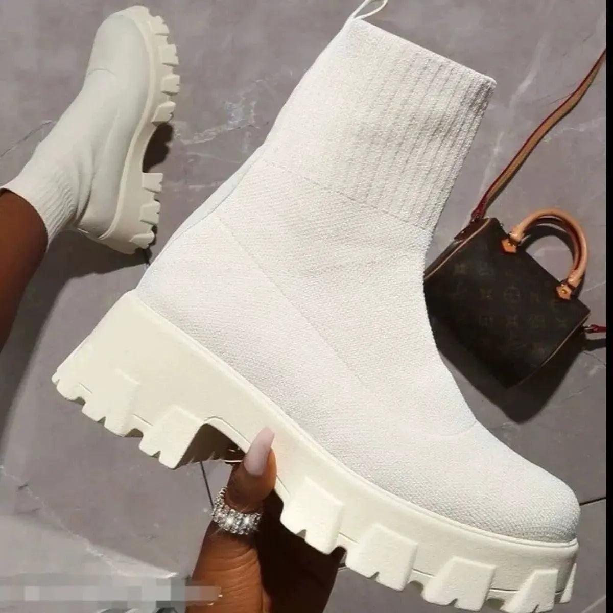 Round Toe Block Heels Boots by Partner Label