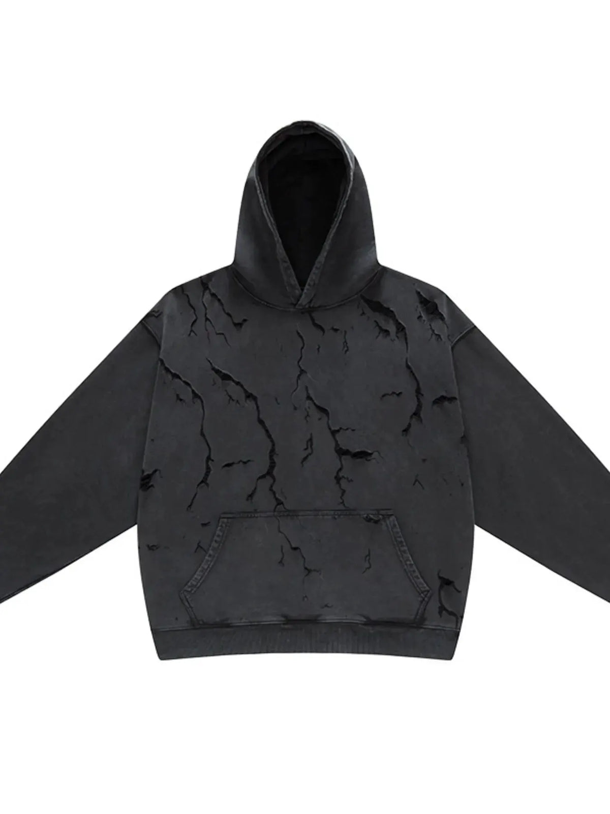 Men's Distressed Long Sleeve Hoodie by Trendsi