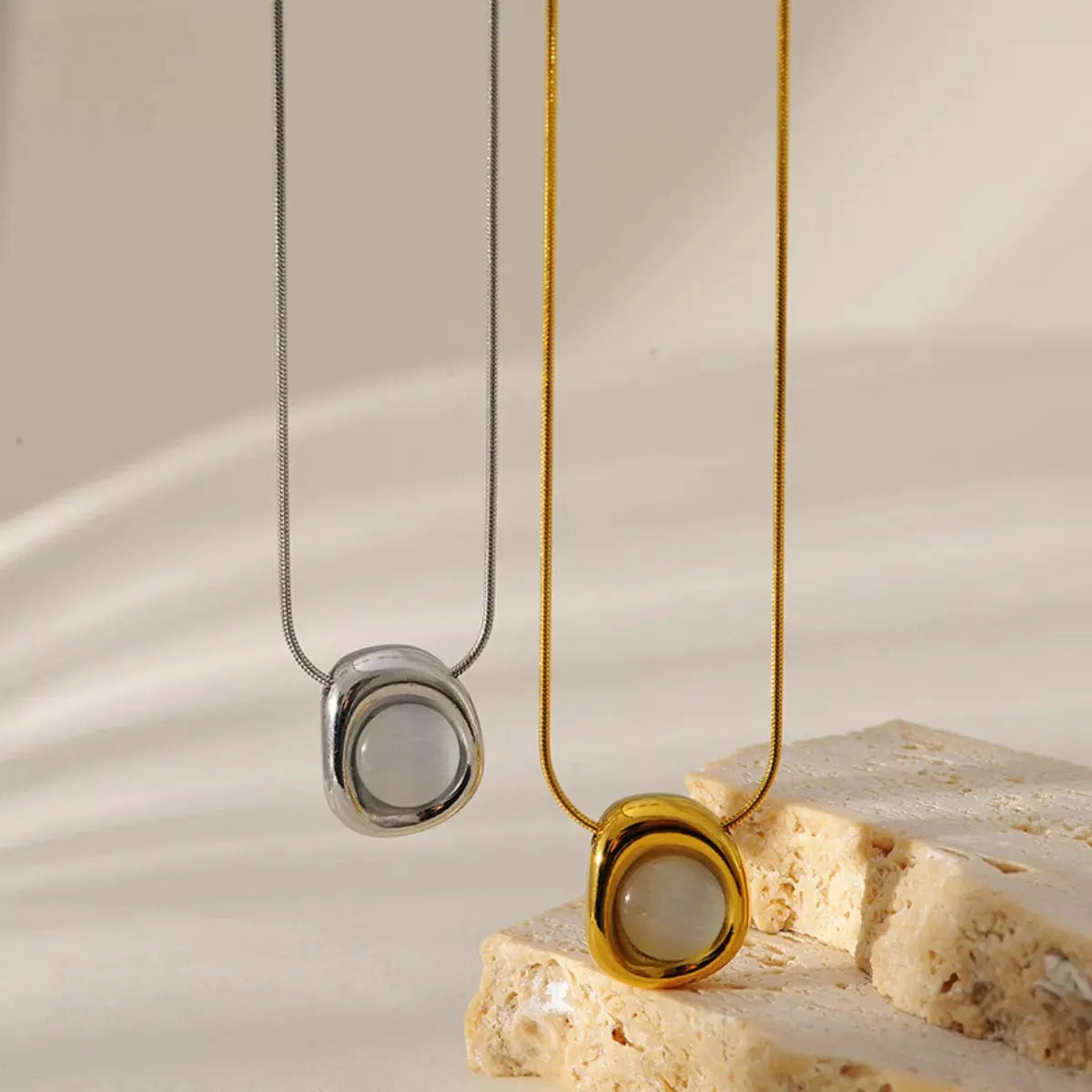 Natural Stone Pendant Necklace by Partner Labels