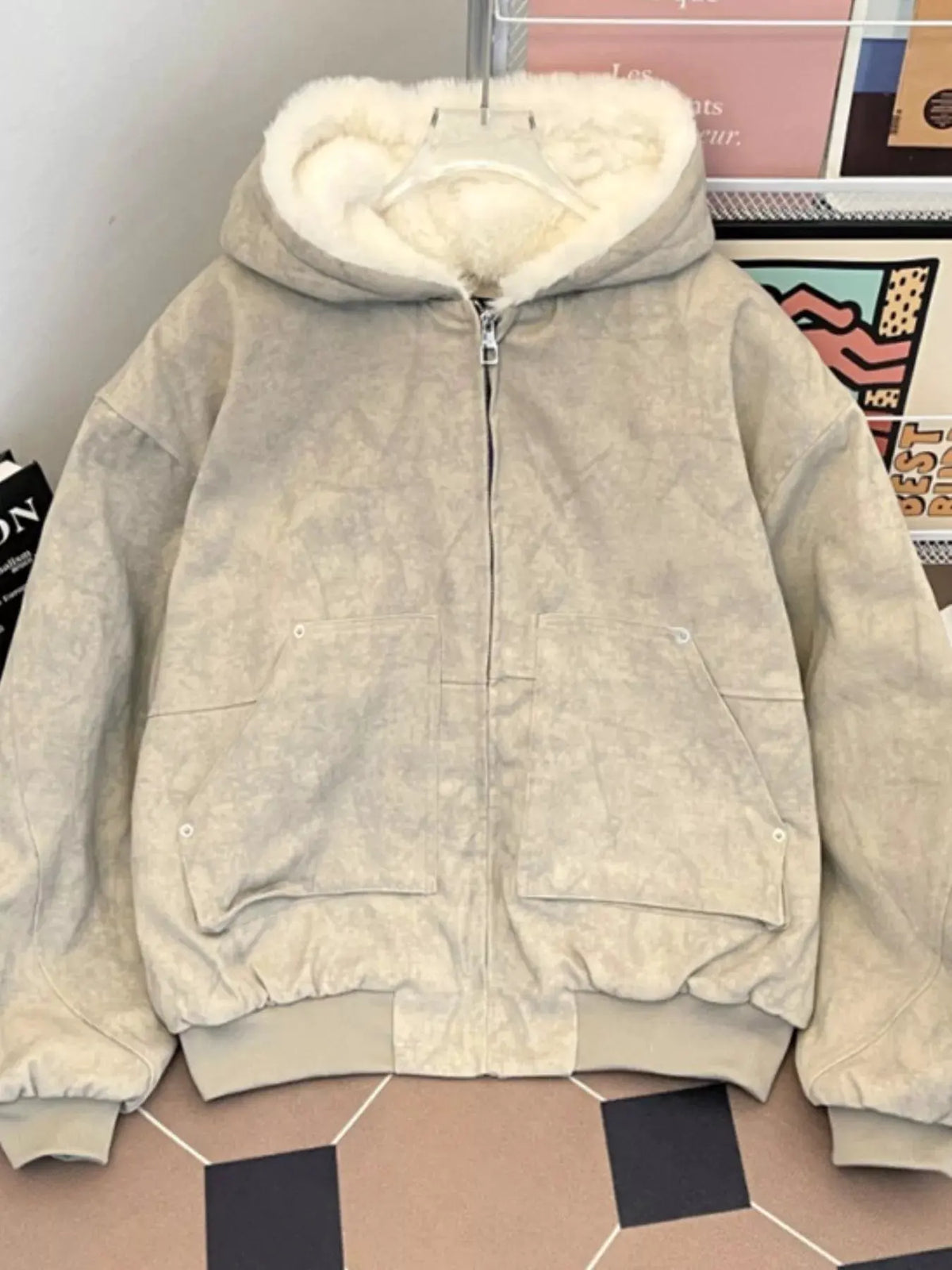 Men's Cozy Sherpa Lined Hooded Jacket by Partner Label
