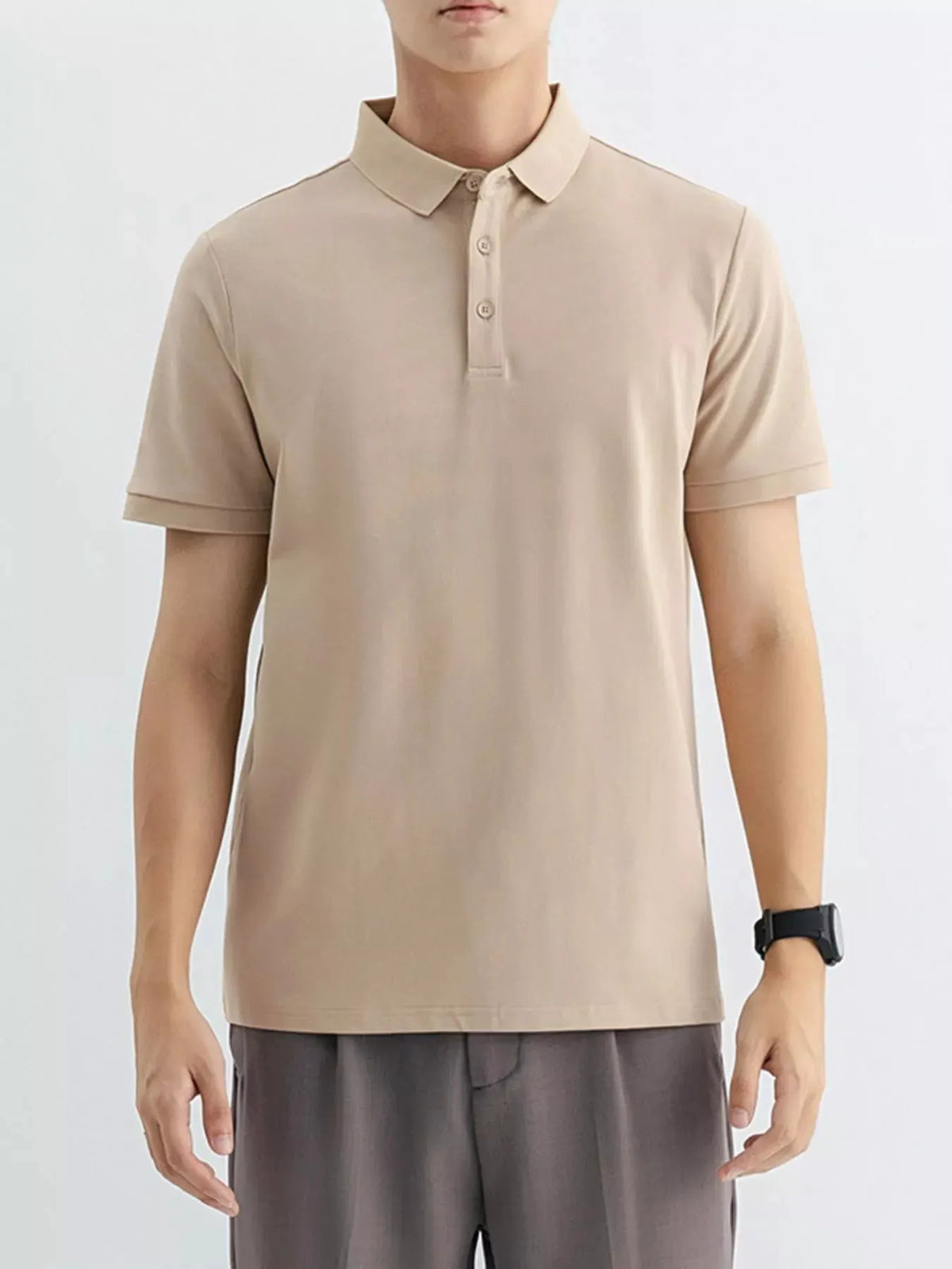 Men's Plus Size Classic Fit Short Sleeve Polo by Trendsi