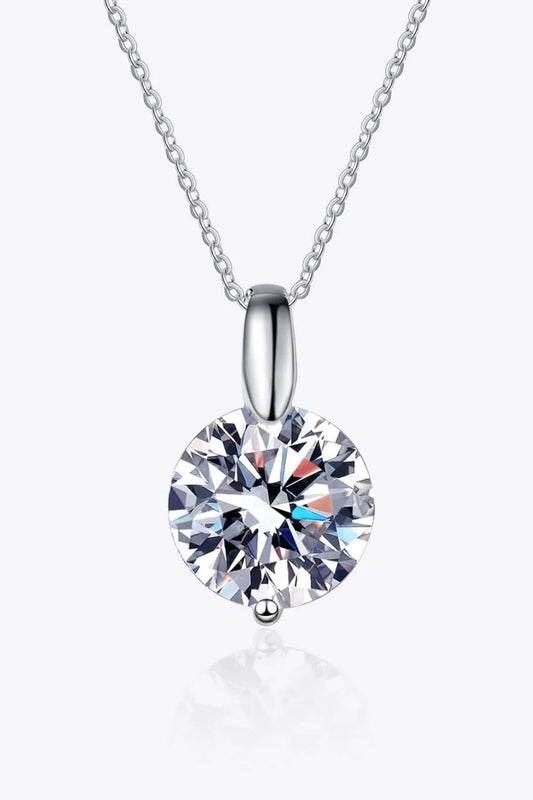 Minimalist 925 Sterling Silver Moissanite Pendant Necklace by Partner Labels