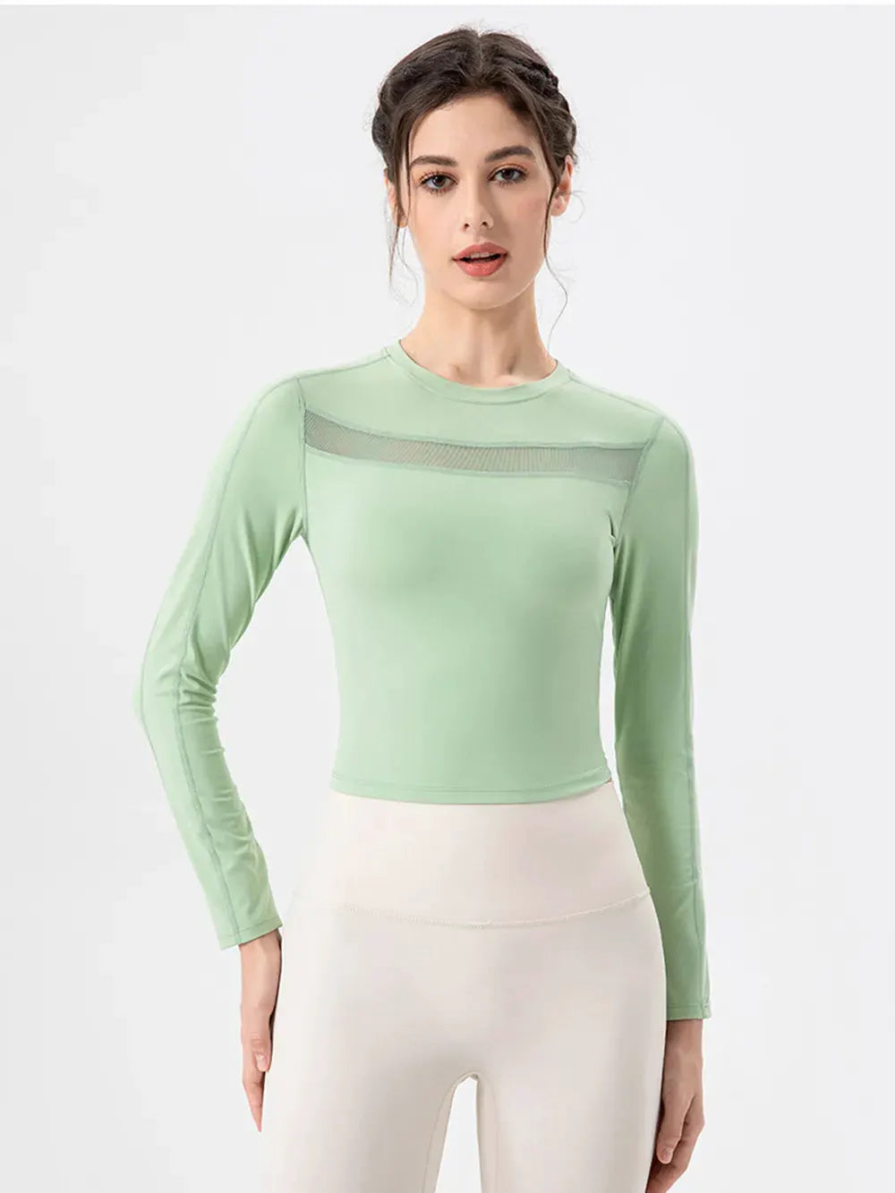 Round Neck Long Sleeve Active T-Shirt by Partner Label