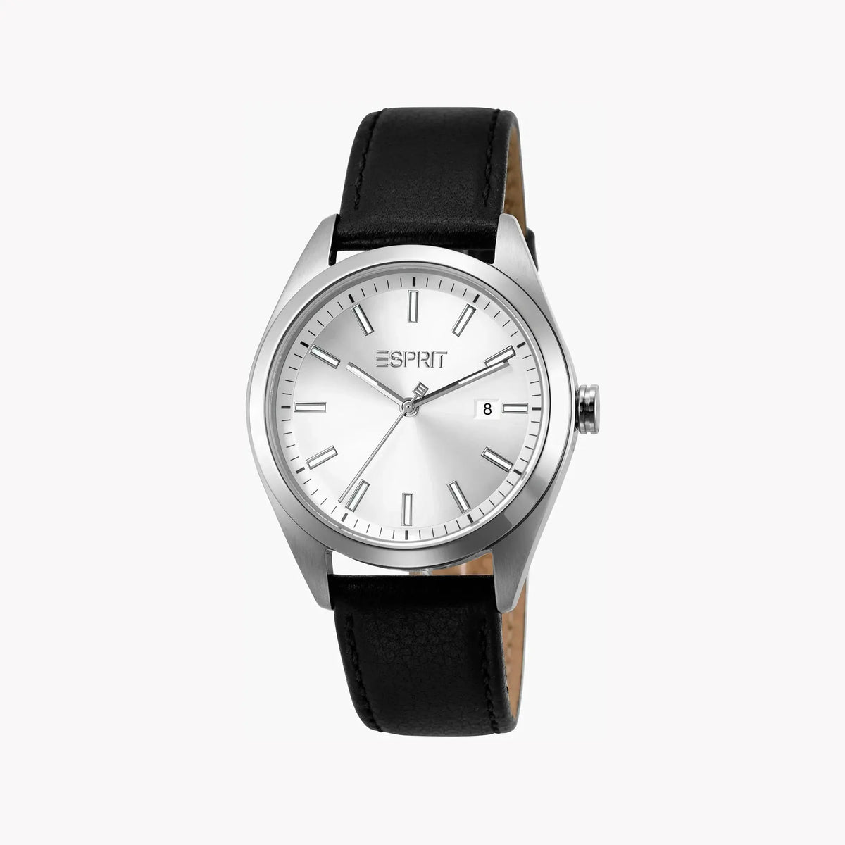 Esprit Men's Silver Dial Watch, Black Leather Band | ES1G304L0015 by ESPRIT