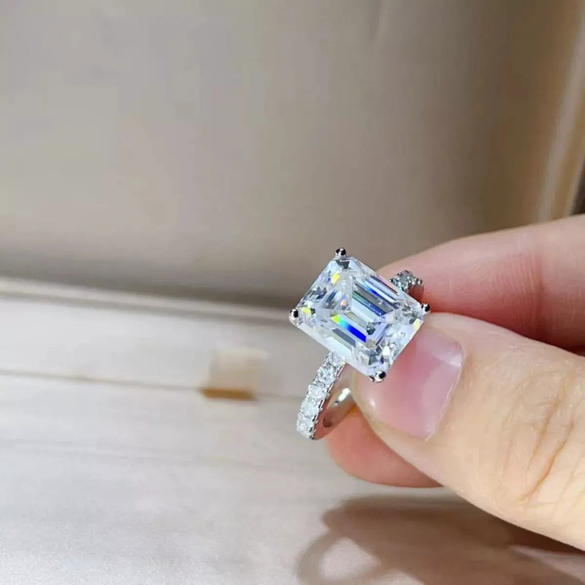 5 Carat Moissanite 925 Sterling Silver Ring by Partner Label
