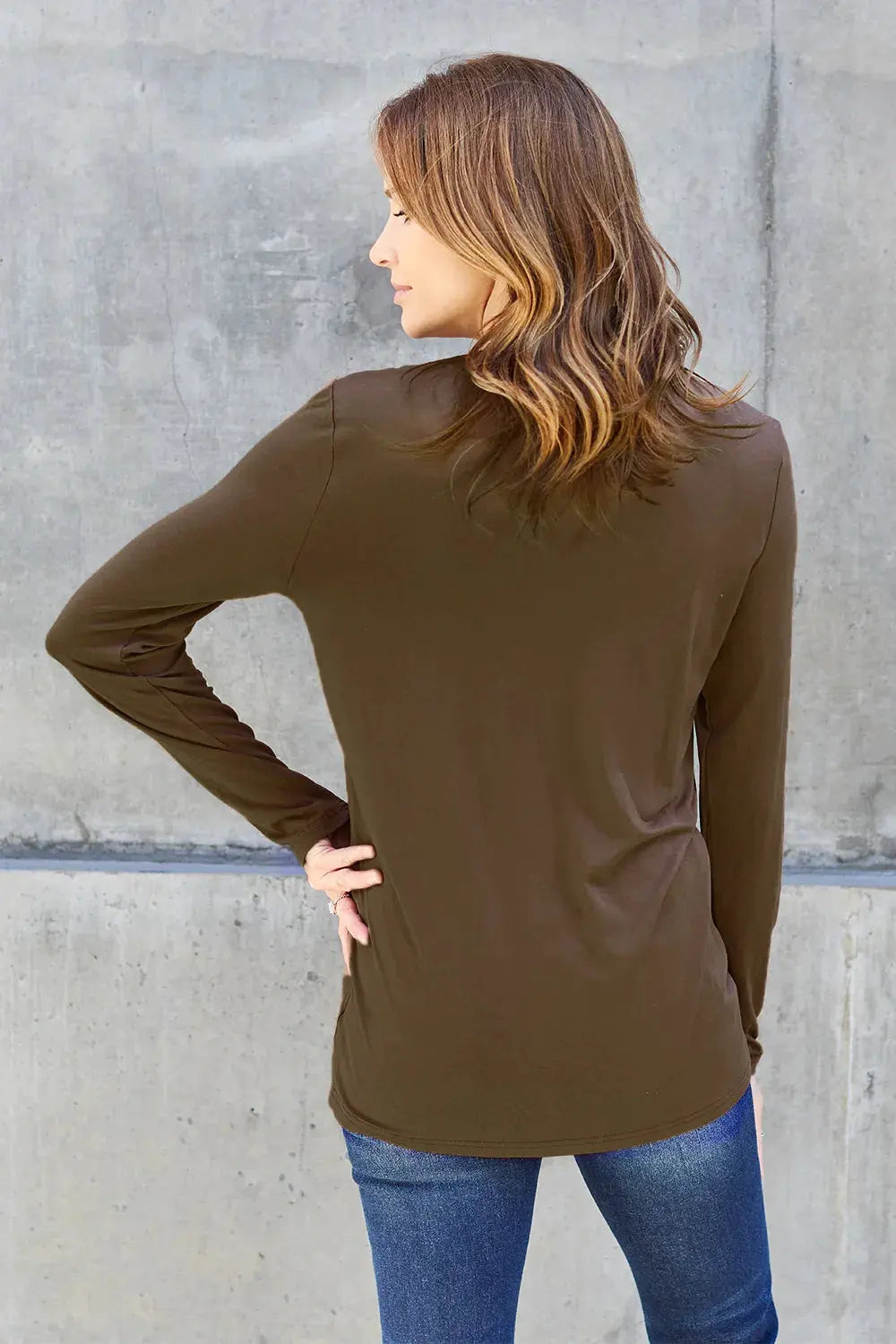 Basic Bae Full Size Round Neck Long Sleeve Top | Partner Labels Selection by Partner Label