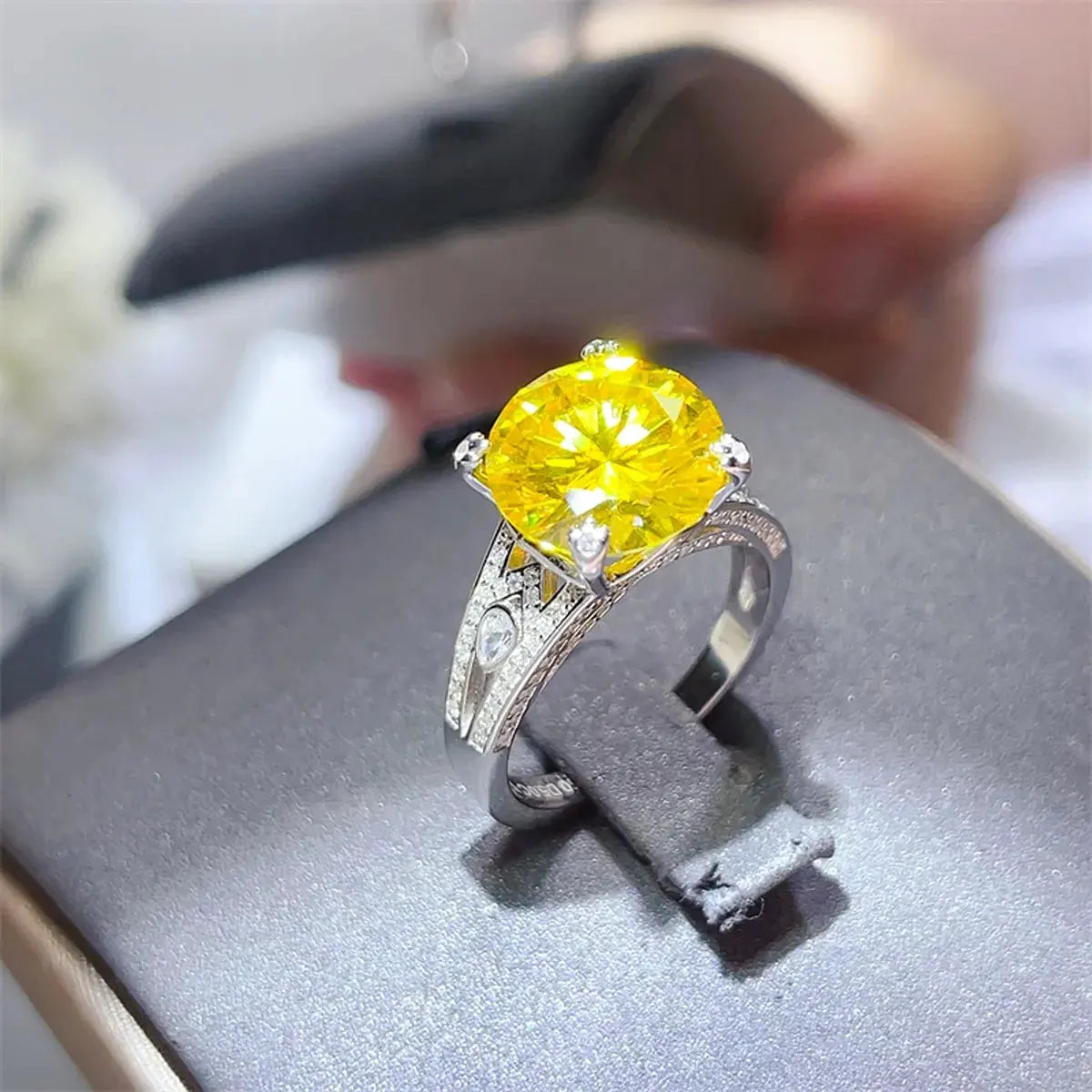 5 Carat Moissanite 925 Sterling Silver Ring by Partner Label