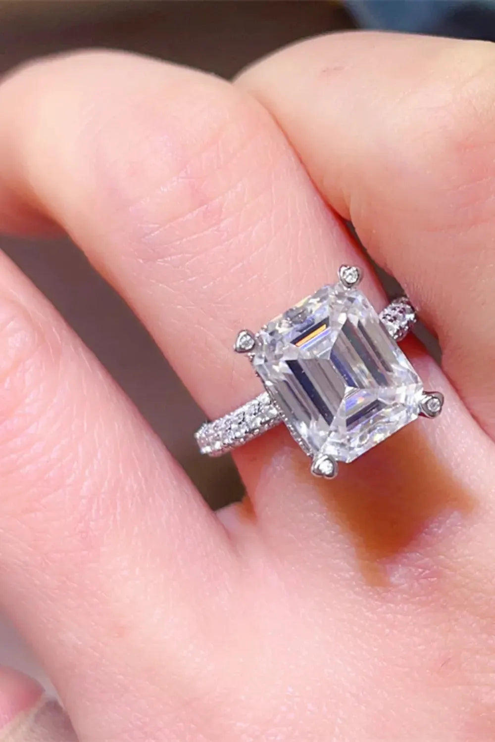 5 Carat Moissanite 925 Sterling Silver Ring by Partner Label