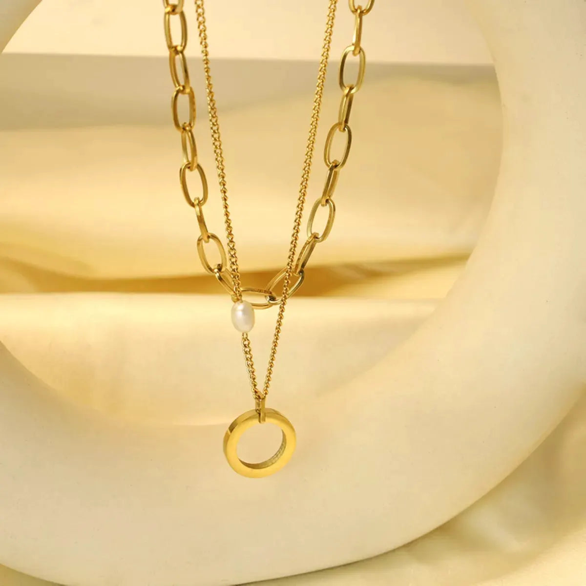 18K Gold-Plated Double Layered Necklace by Partner Labels
