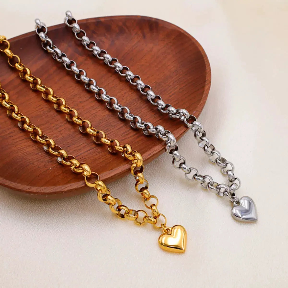 Heart Pendant Toggle Clasp Chain Necklace by Partner Labels