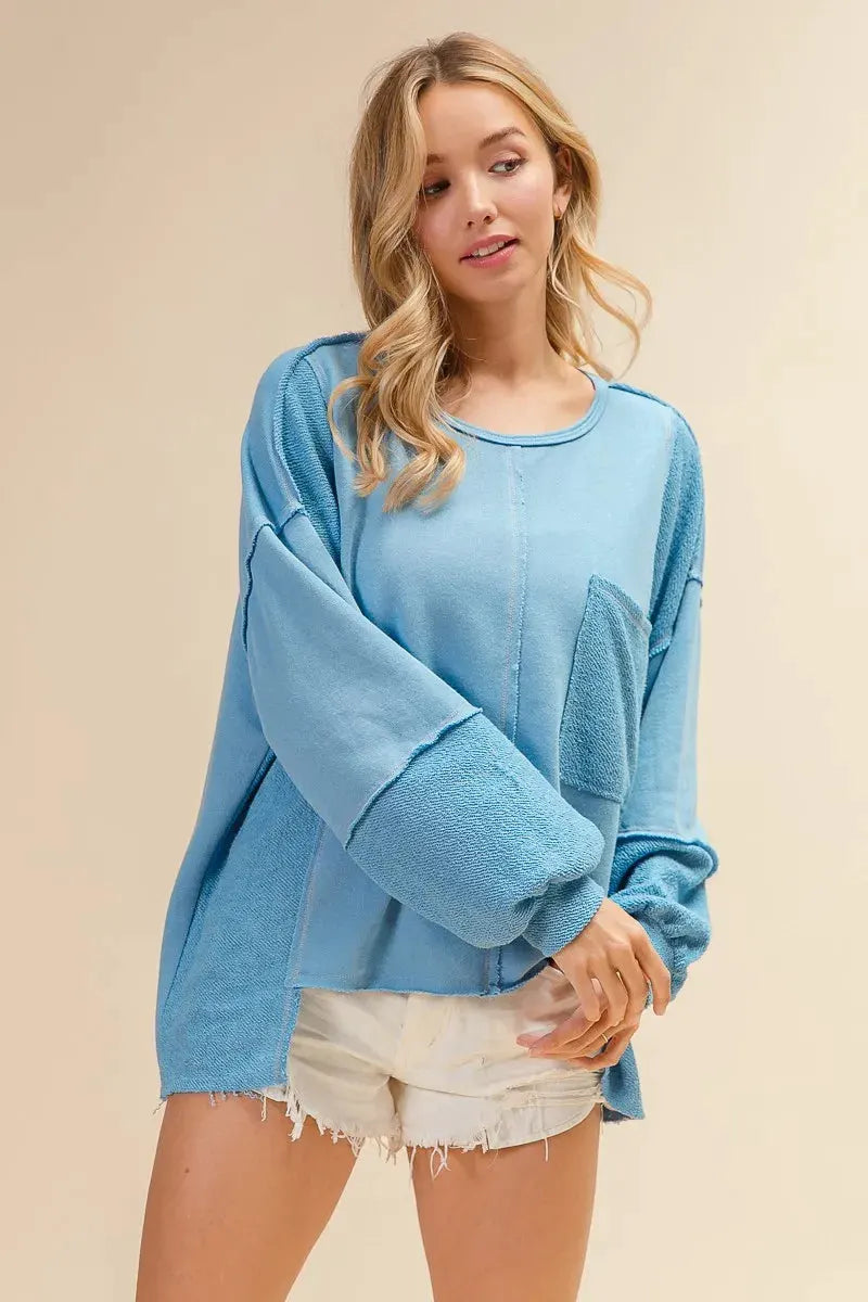 BiBi Oversized Pocket Front Sweatshirt by BiBi