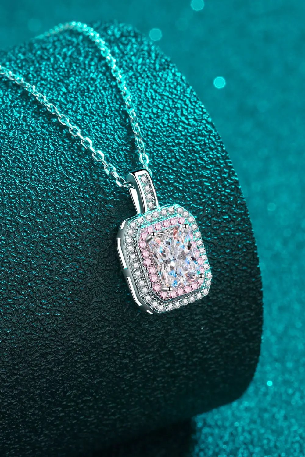 1 Carat Moissanite Geometric Pendant Chain Necklace by Partner Labels