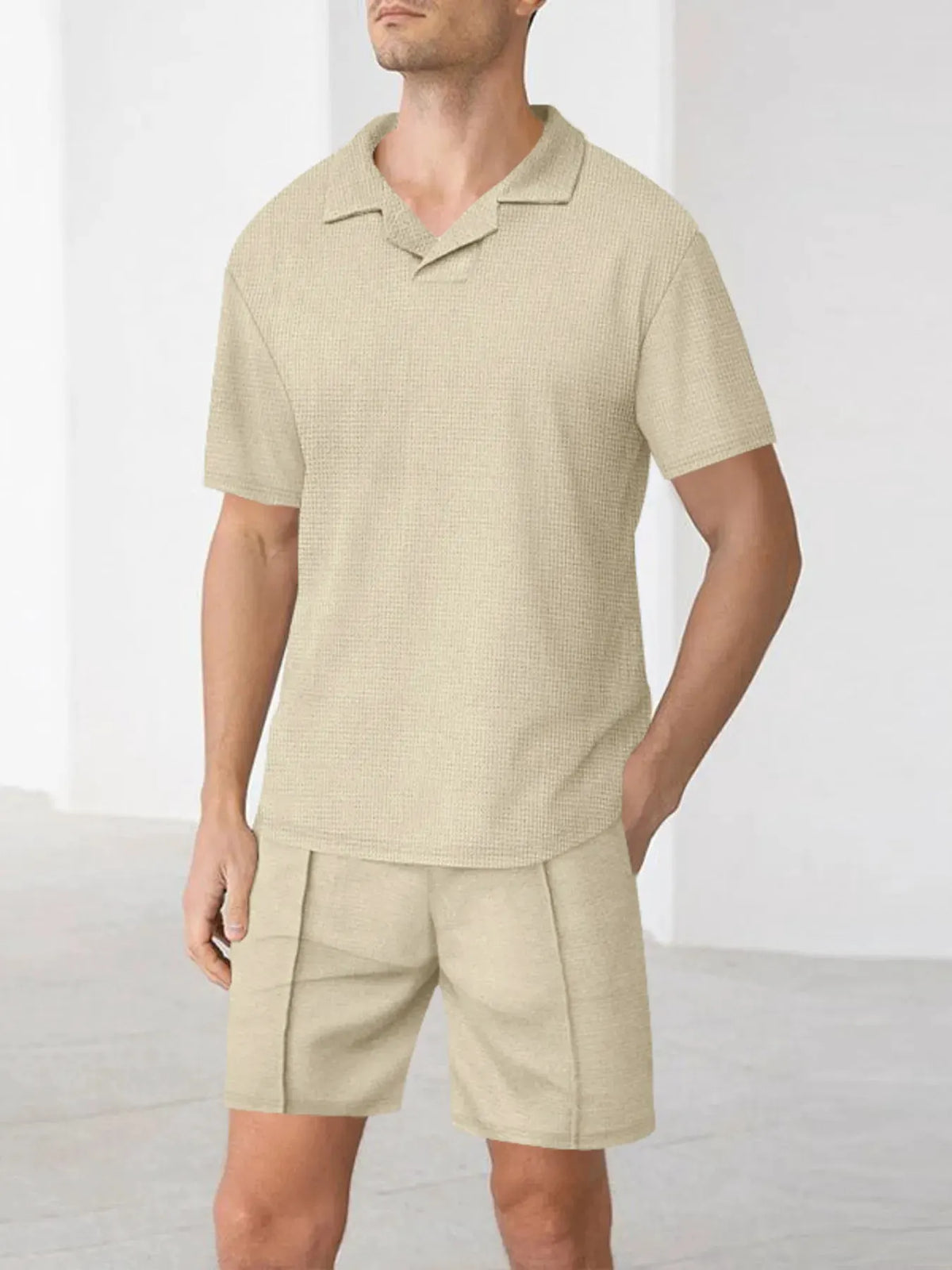 Men's Full Size Short Sleeve Top and Shorts Matching Set Plus Size by Trendsi
