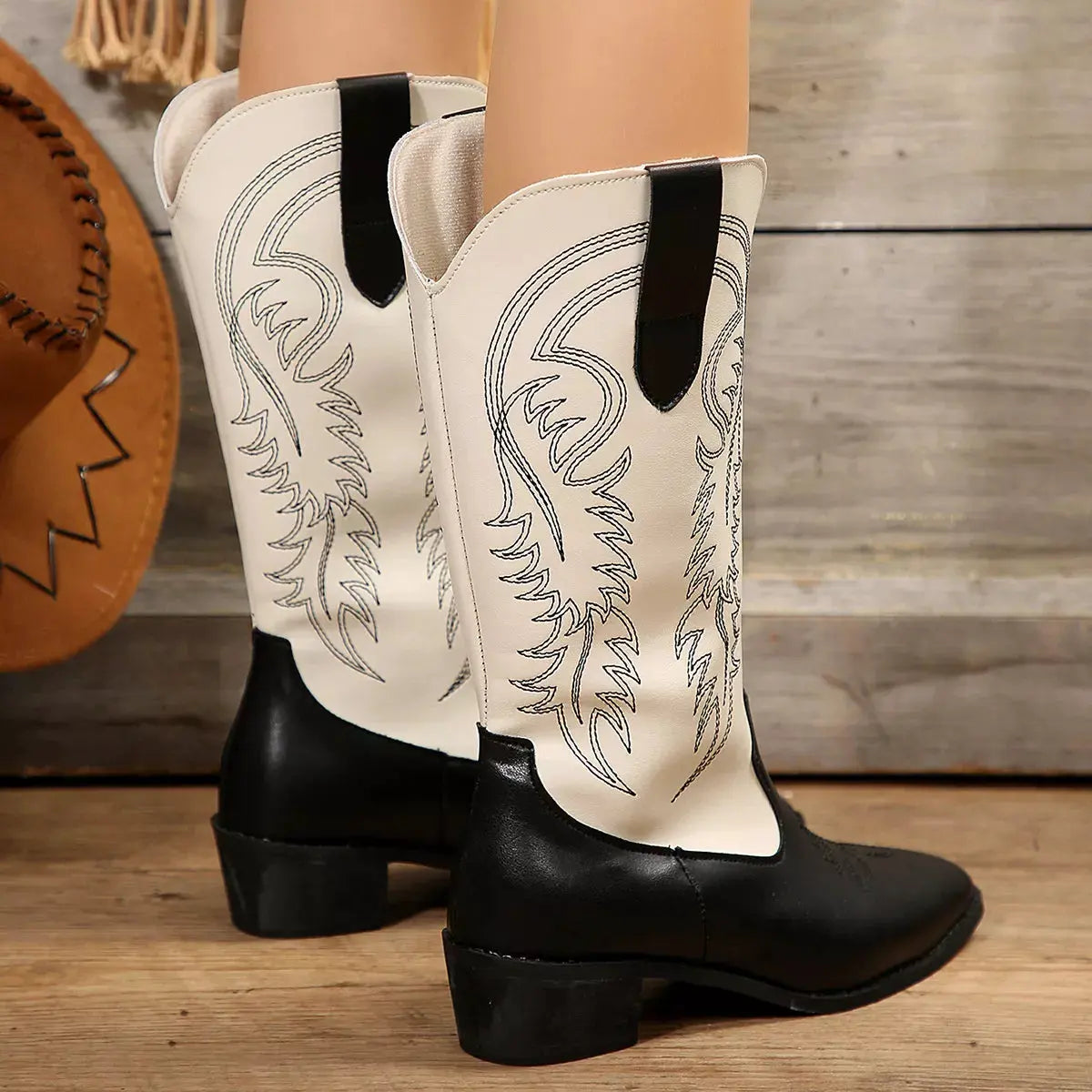 Point Toe Block Heels Boots by Partner Label