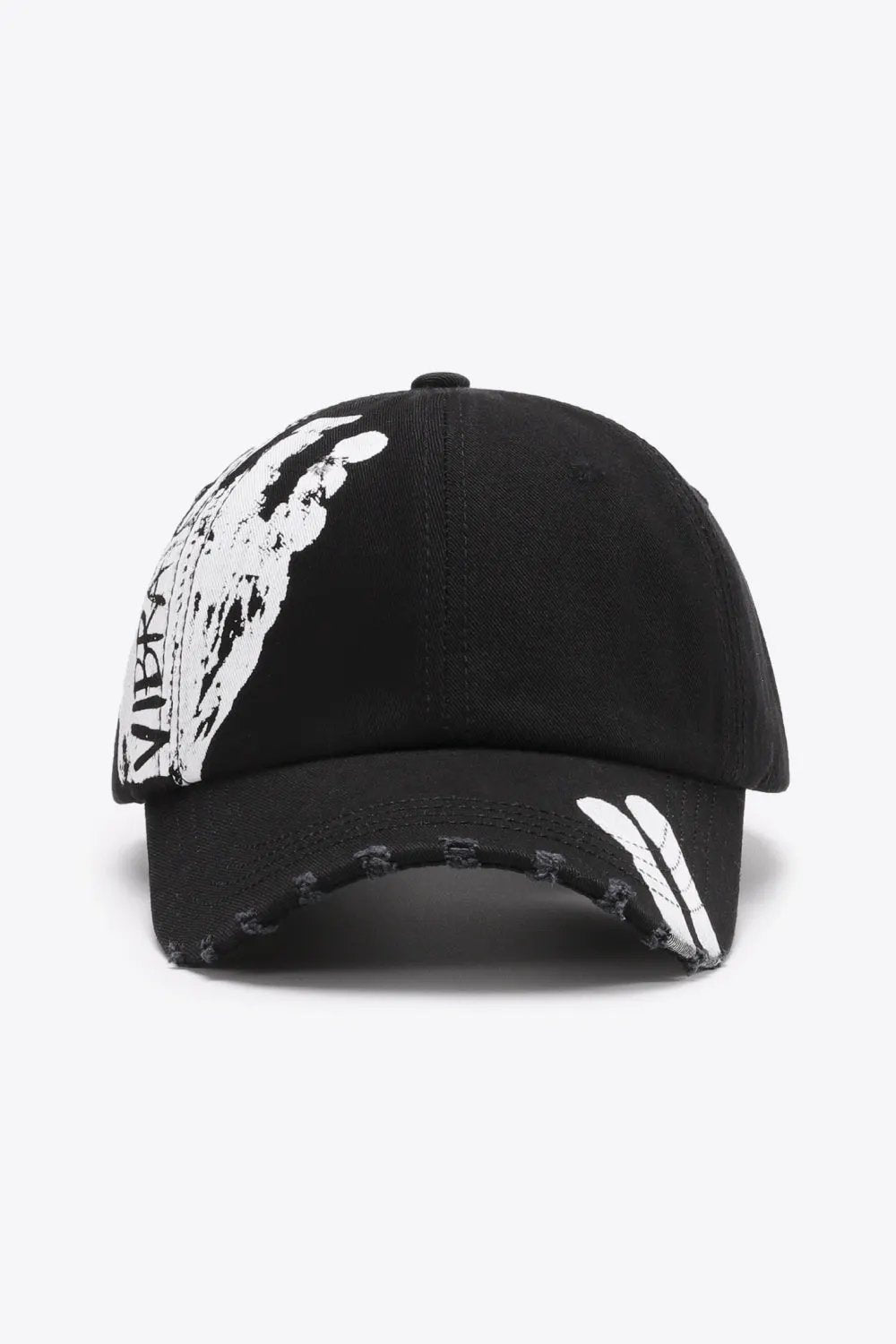 VIBRA Graphic Distressed Adjustable Baseball Cap by Partner Label