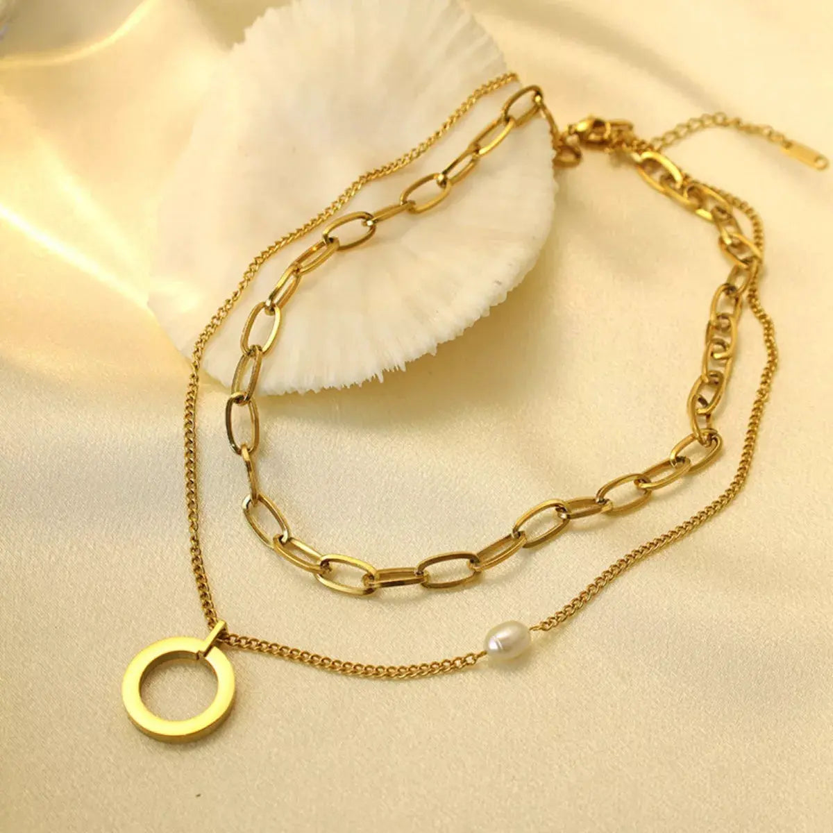 18K Gold-Plated Double Layered Necklace by Partner Labels