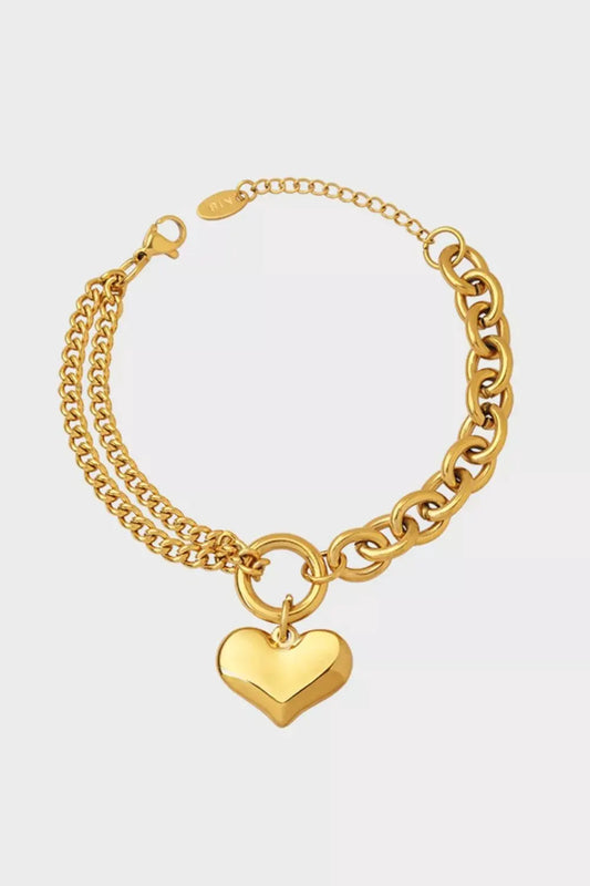 Half Chunky Chain Titanium Steel Bracelet by Partner Label
