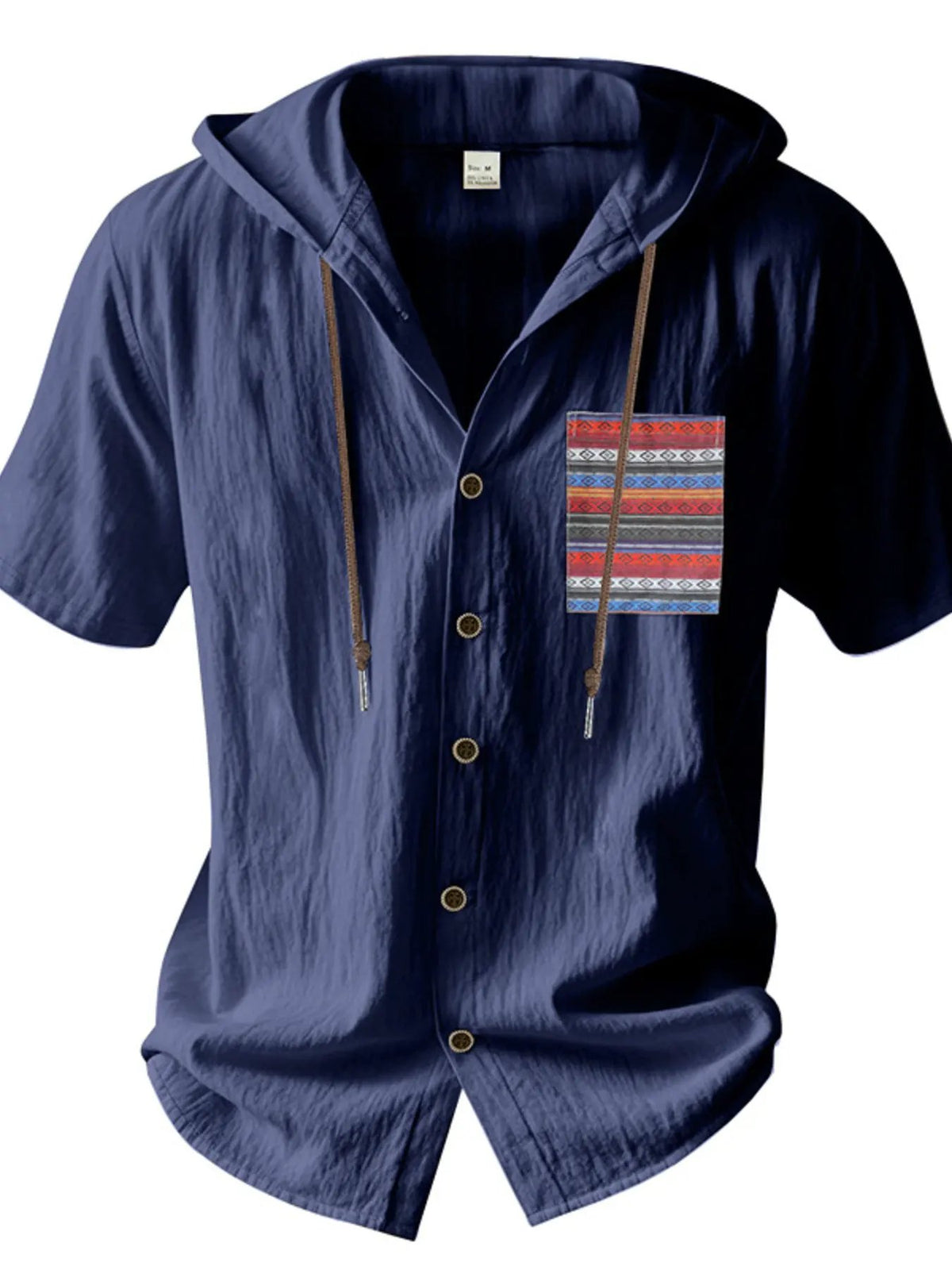 Men's Full Size Casual Hooded Short Sleeve Shirt Plus Size by Trendsi