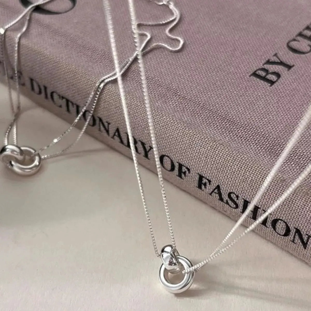 Double Strand 925 Sterling Silver Necklace by Partner Labels