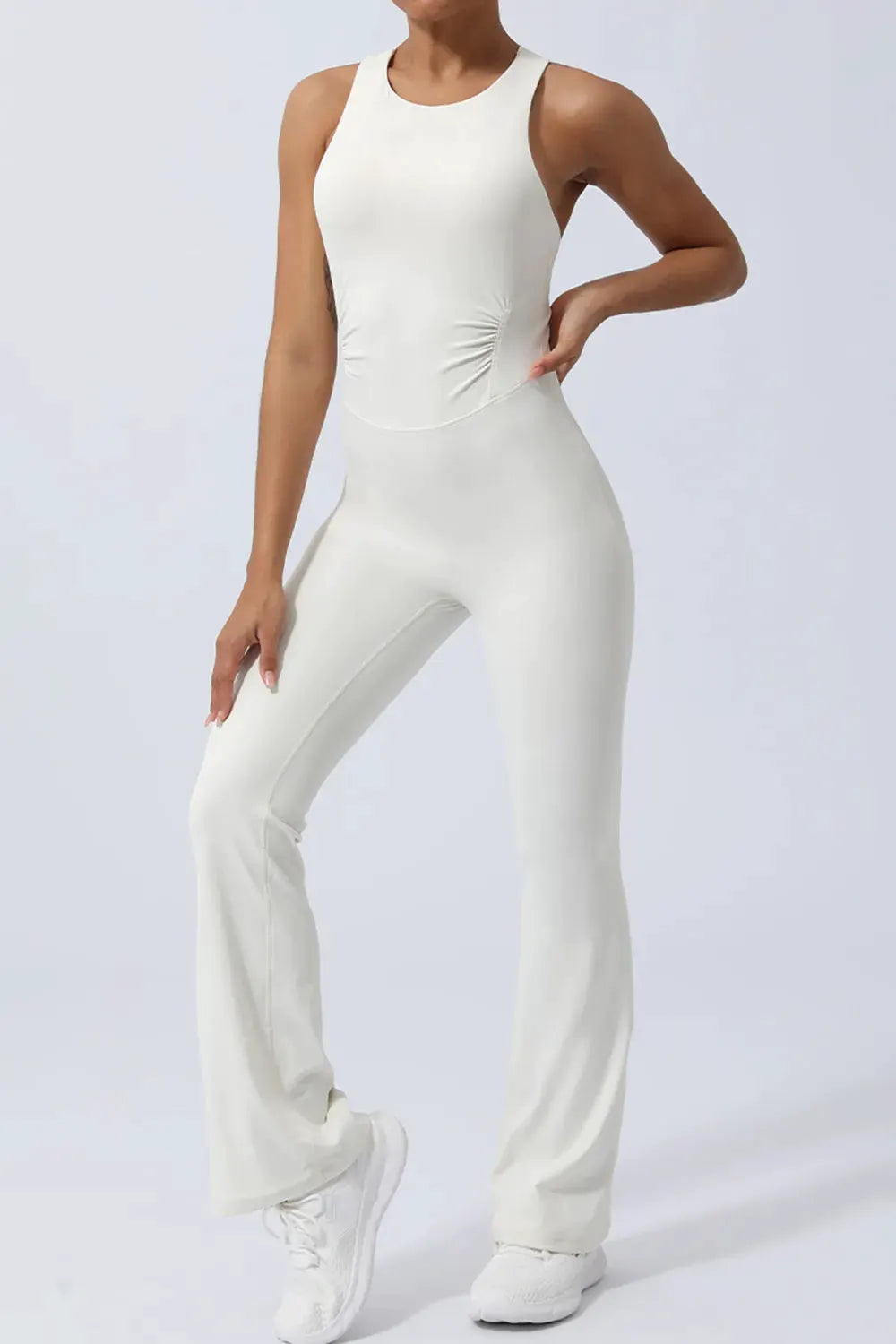 Crisscross Wide Strap Sleeveless Jumpsuit by Partner Label