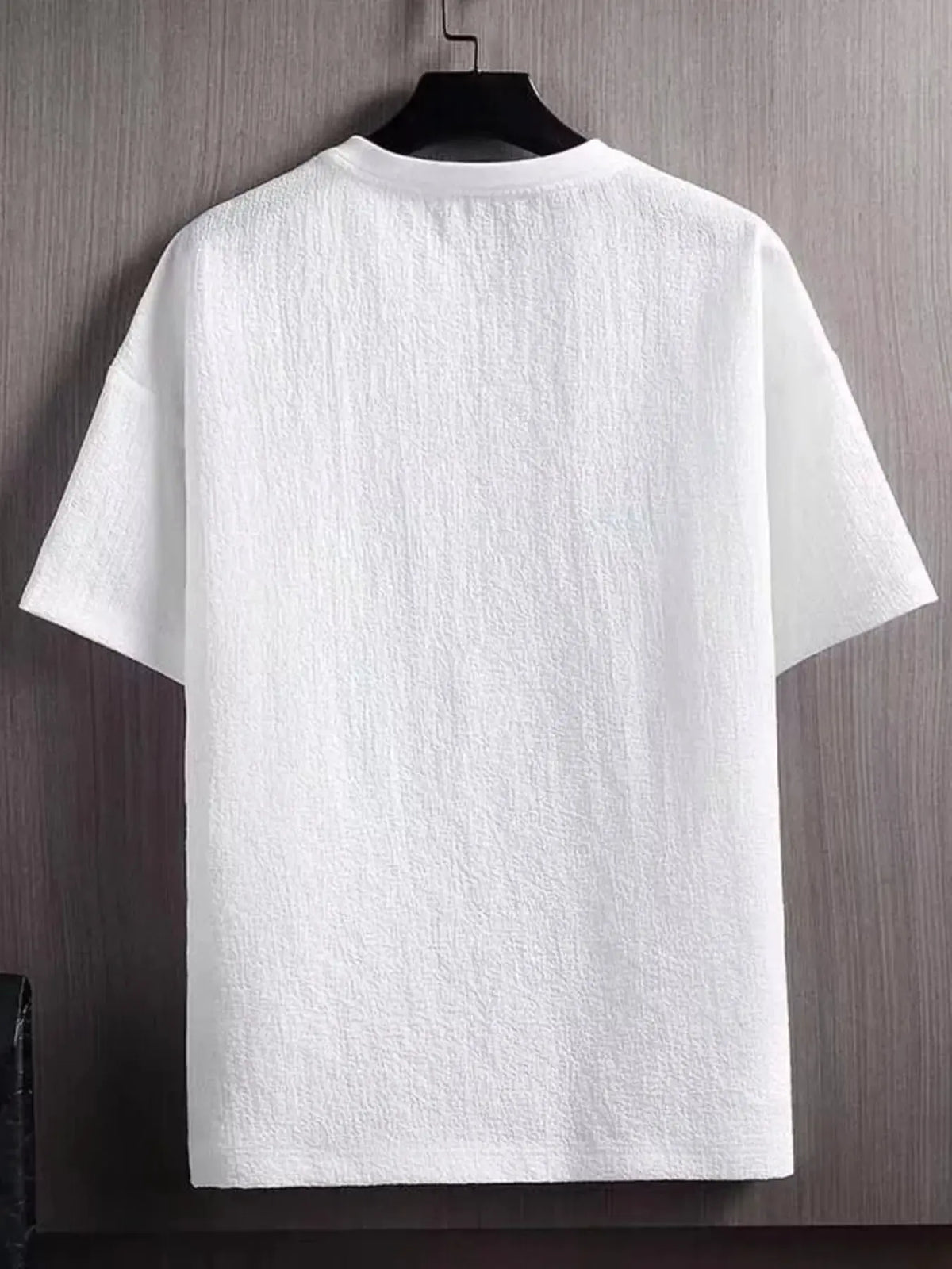 Men's Plus Size Textured Round Neck T-Shirt by Trendsi