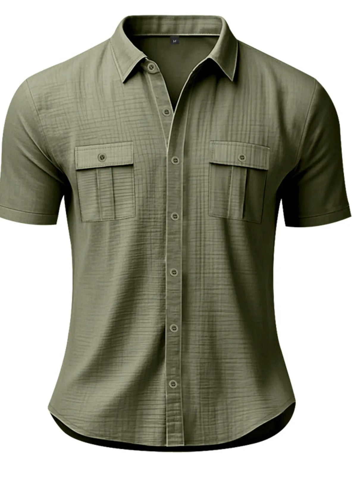 Men's Full Size Short Sleeve Shirt with Pockets Plus Size by Trendsi