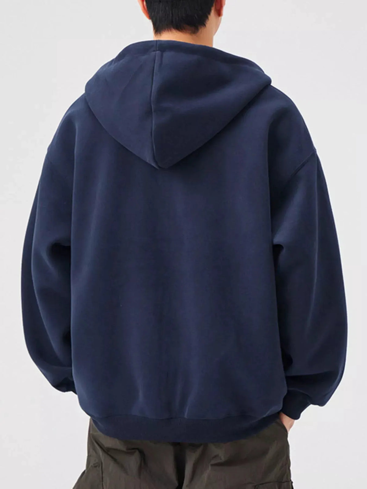 Men's Casual Loose Fit Zip-Up Hoodie by Partner Label