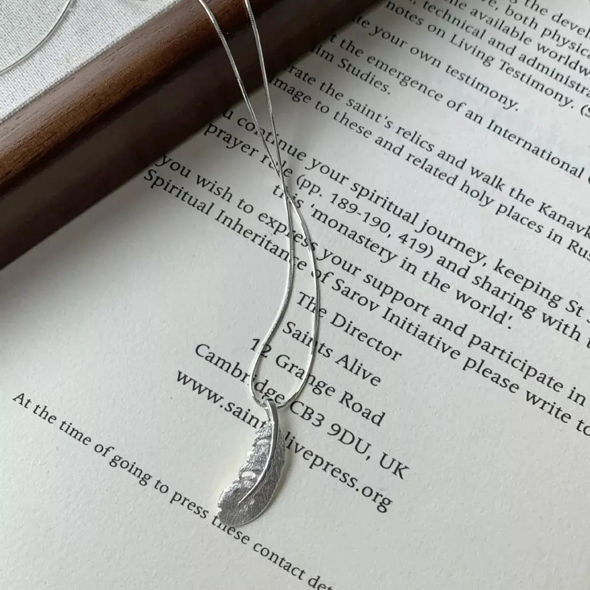 Feather Pendant Necklace by Partner Labels