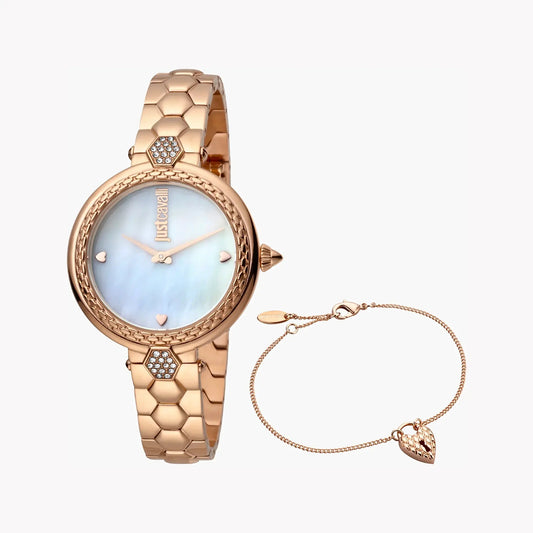Just Cavalli Women's Rose Gold Watch, White Dial | Jc1l128m0585 by JUST CAVALLI