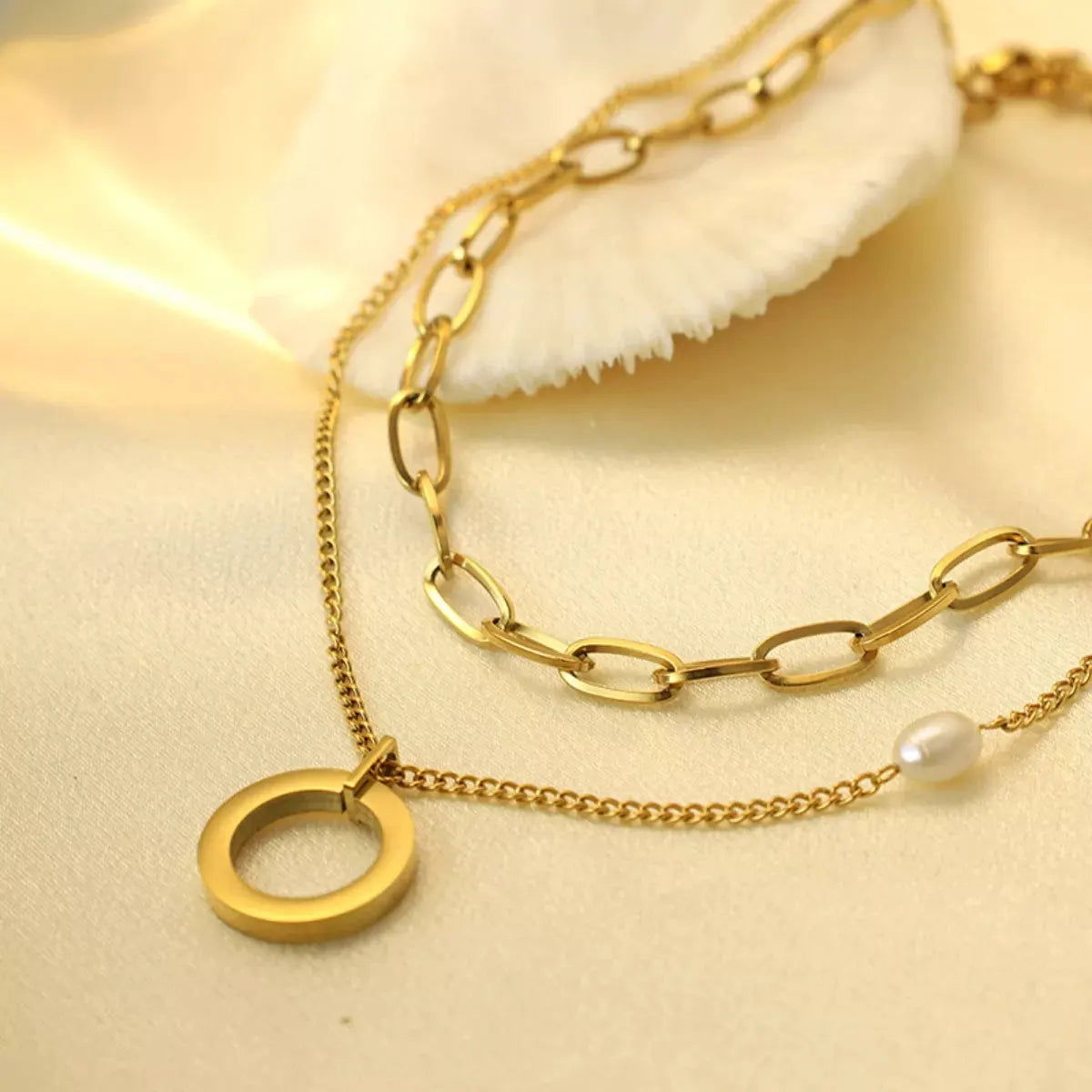 18K Gold-Plated Double Layered Necklace by Partner Labels