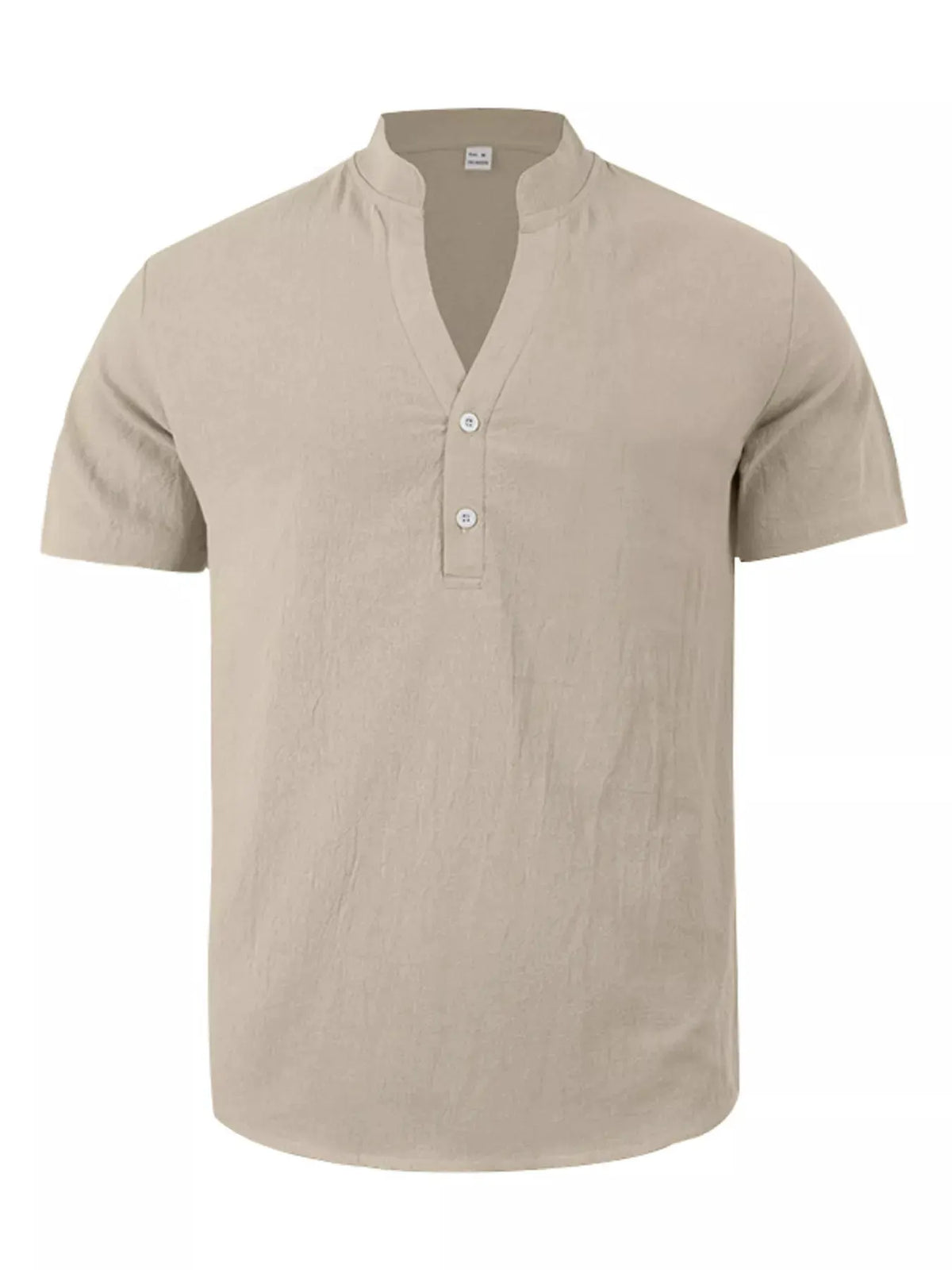 Men's Full Size Casual Linen Blend Short Sleeve Shirt Plus Size by Trendsi