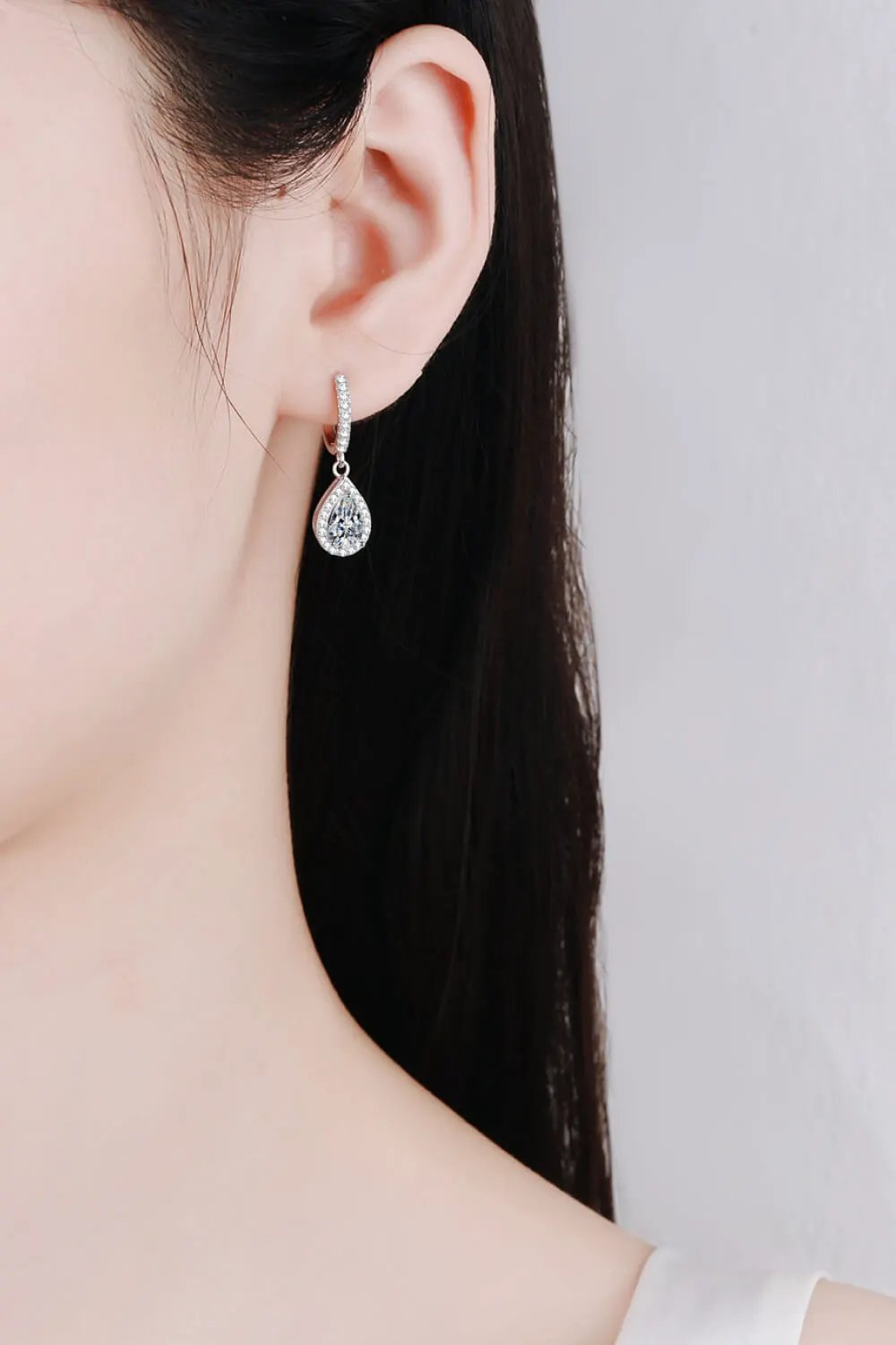 Moissanite Teardrop Earrings by Partner Label