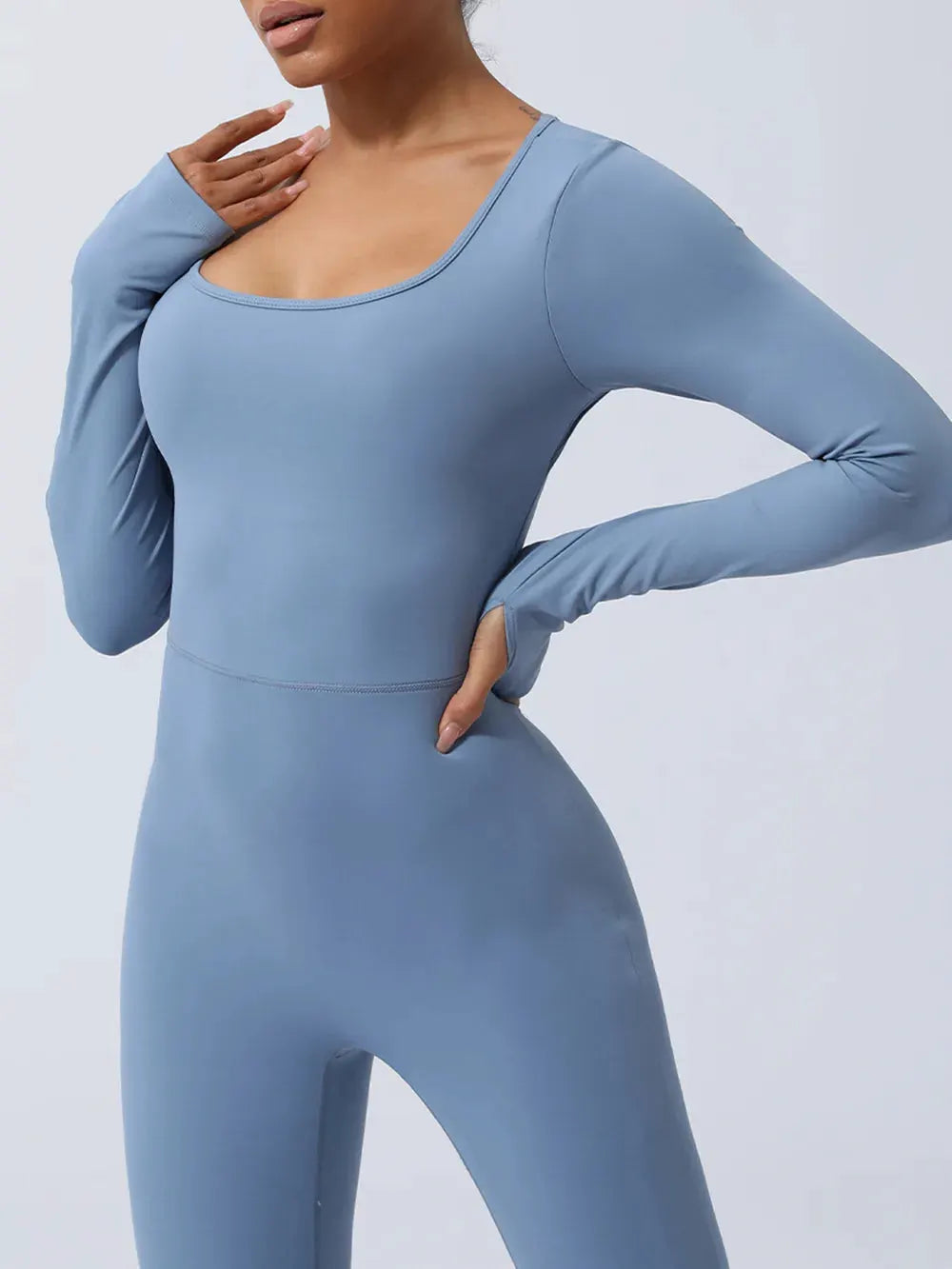 Twisted Backless Long Sleeve Jumpsuit by Partner Label