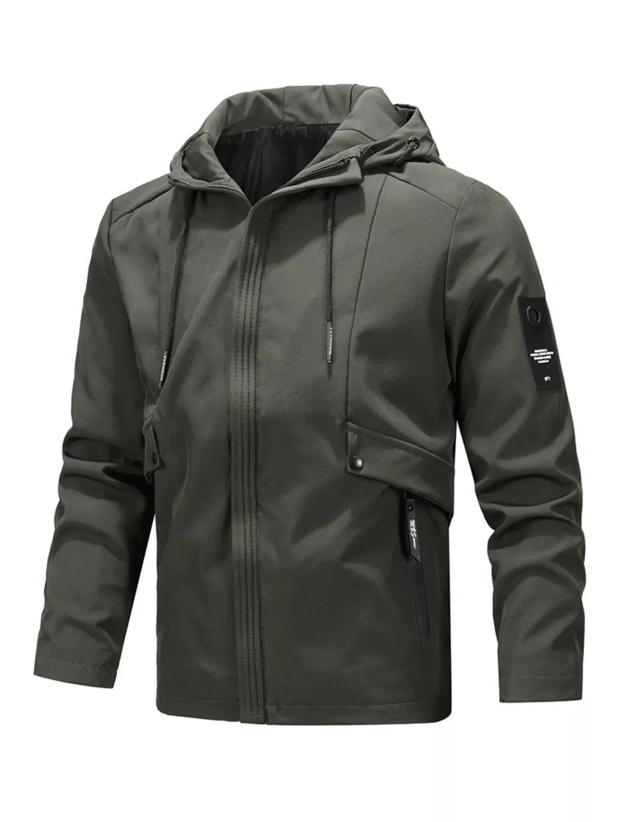 Men's Plus Size Casual Hooded Windproof Jacket by Partner Label