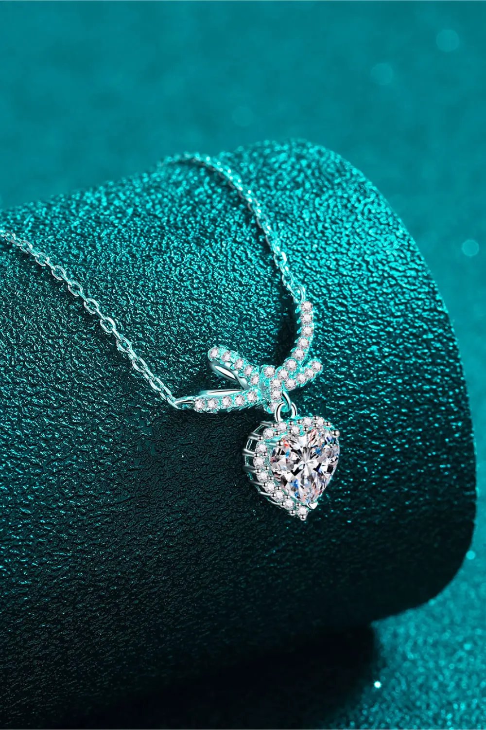 1 Carat Moissanite Heart Pendant Necklace by Partner Labels