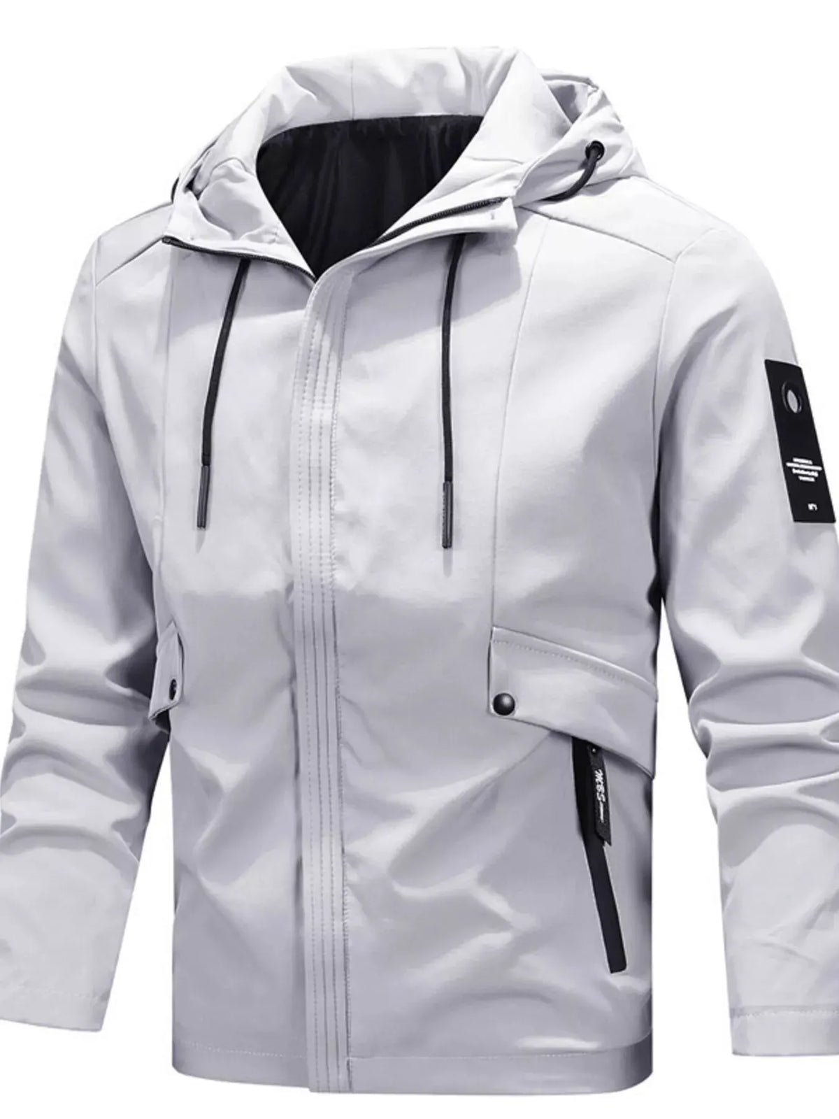 Men's Plus Size Hooded Windproof Casual Jacket by Partner Label
